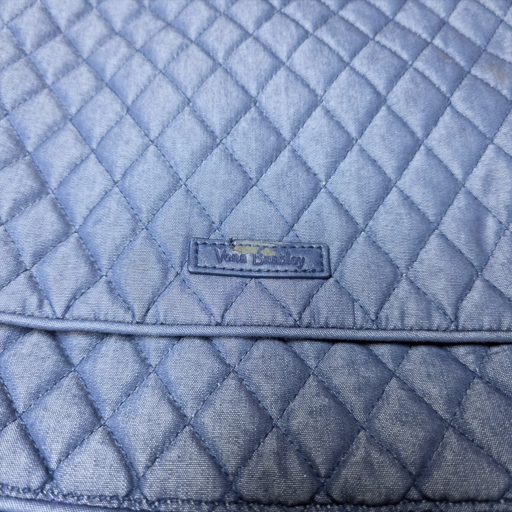 Vera Bradley Quilted Denim Crossbody Bag Blue Floral Lined Adjustable Strap - Picture 4 of 10